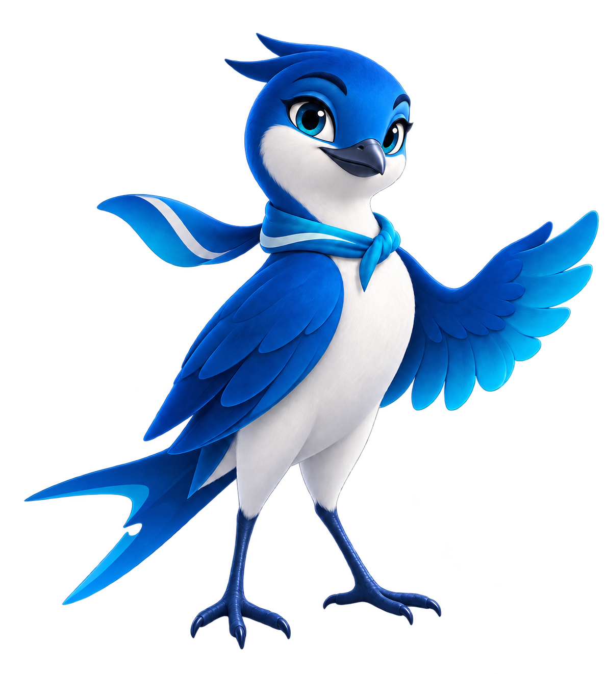 Navi, a andorinha azul e branca da WanderNest